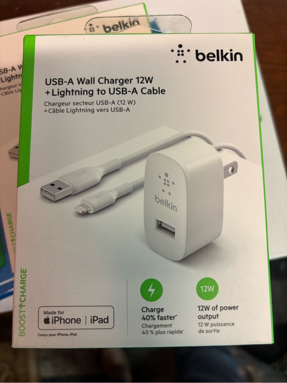 Belkin White USB-A Wall Charger with Lightning Cable